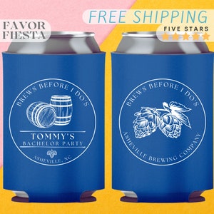 Personalized Brews Before I Do's Bachelor Party Can Cooler, Custom Drink Holder, Brewery, Rustic Bachelor Party Favor, Beer Lovers, bach