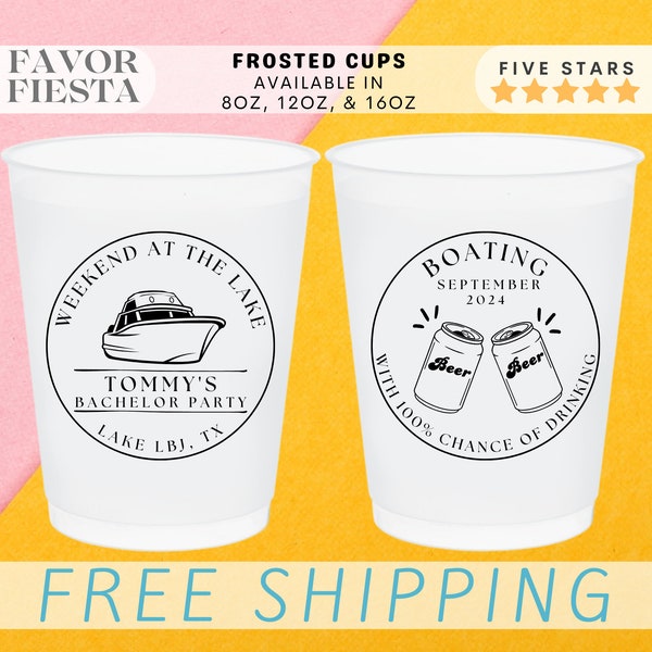 Personalized Bachelor Party Frosted Cups Lake Bach Party Favors In Bulk Boating Bachelor Party