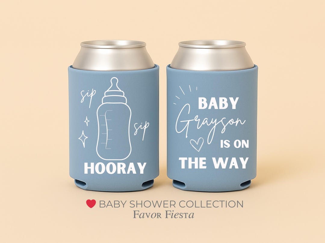 Baby Shower Can Coolers | Personalized Baby is on the Way Drink Coolers ...