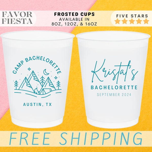 Custom Bachelorette Frosted Cups Camp Bachelorette Personalized Bachelorette Favors for Bridesmaids