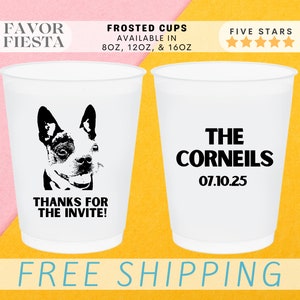Custom Pet Wedding, Frosted Cups, Personalized Favors, Party Favors in Bulk, Custom Animal Drawing, Reception Favors