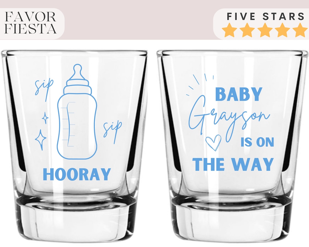 Custom Baby Shower Shot Glasses Customized Baby Shower Favors Etsy