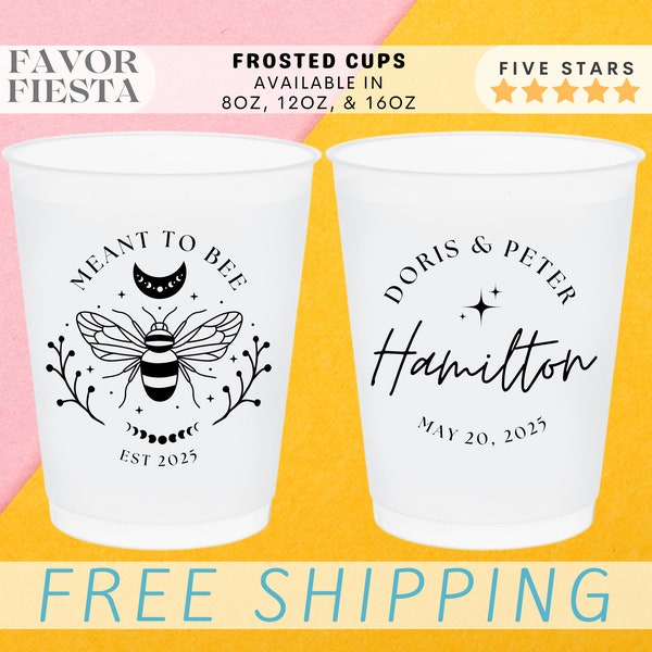 Personalized Wedding Frosted Cups for Bridal Favors in Bulk Meant to bee