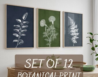 Botanical Prints Set: Wildflower Art, Farmhouse Wall Decor (Digital Download)