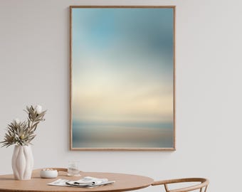 Minimal Blue Abstract Wall Art Printable, Modern Neutral Digital Download