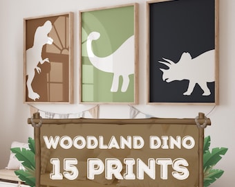 Dinosaur Nursery Prints: Boys Room Decor, T-Rex, Triceratops (Digital Download)