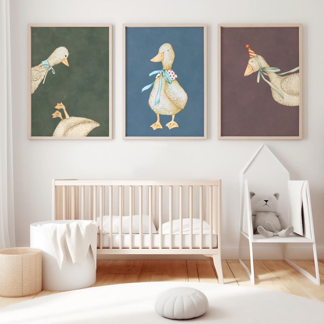 Silly Goose Nursery Prints: Playful Farm Animal Wall Art (digital ...