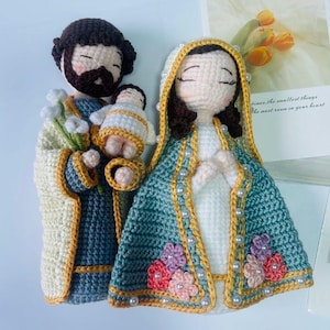 Holy family, Nativity doll, crochet Catholic doll, Jesus Mary Joseph doll, Catholic gift set, Baby Jesus doll, Christmas decoration