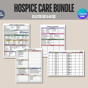 Hospice Care Organizer for Hospice Nurse, Hospice Admission Form, Patient Sheet for Hospice Organizer,  Nurse Admission Assessment Checklist