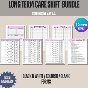 Long Term Care Shift Organizer for LTC Nurse, Long Term Care Shift, Long Term Care Report Sheet Organizer, LTC Planner, LTC Organizer