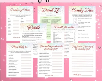 Birthday Games for Her, Teen Birthday Games, Modern Birthday Party Games for Women, Printable Birthday party games, Games for party
