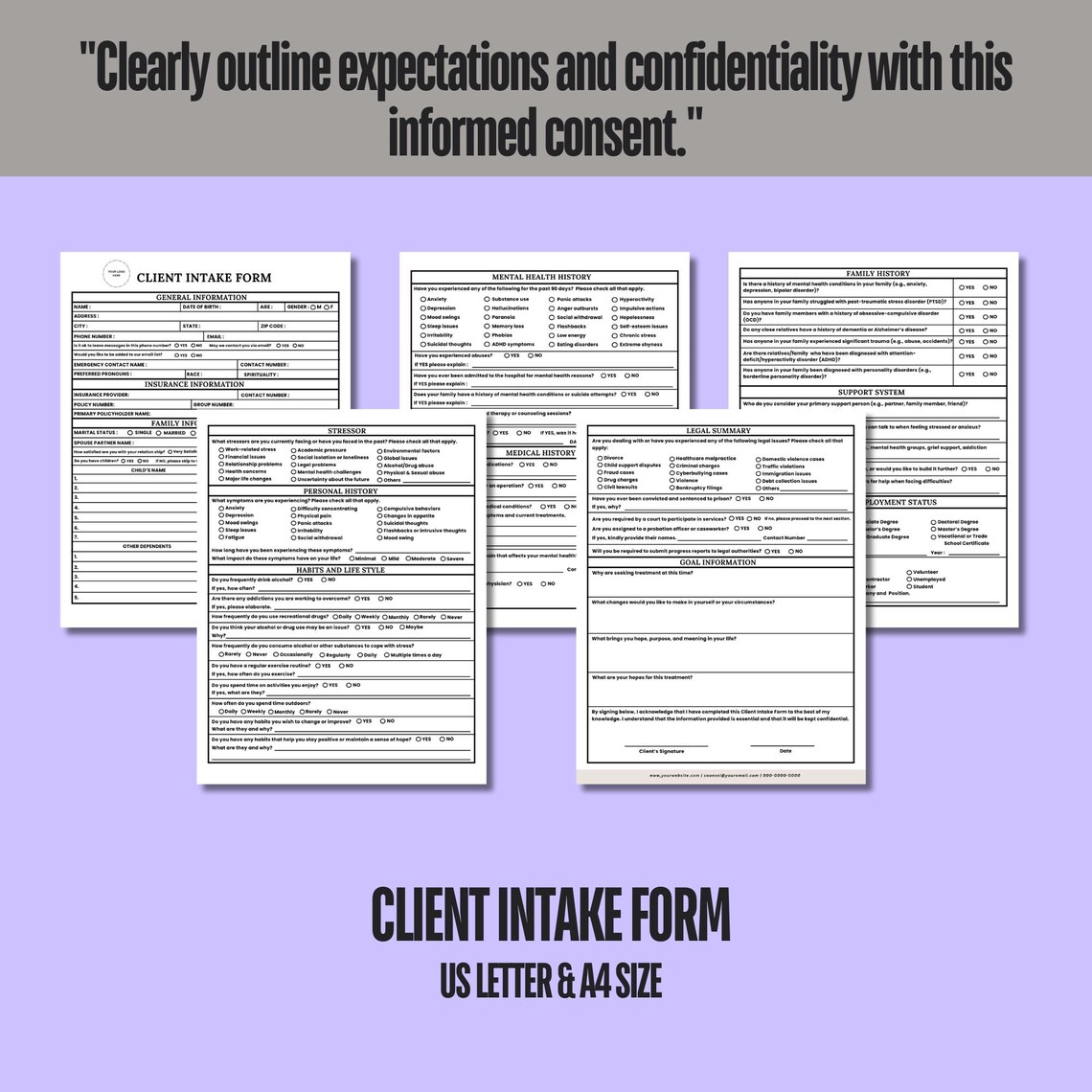 Counseling Intake Form, Informed Consent for Counseling and ...