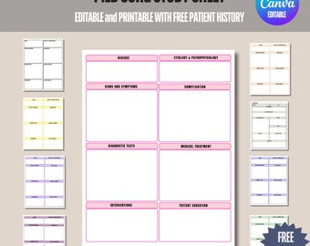 Editable Med Surg Study Template, Nursing Disease Process Template, Pathophysiology Template,Nursing Student Study Guide,Disease Concept Map