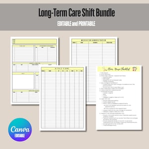 Long-Term Care Shift Bundle, Floor Nurse Brain, New Nurse Gift, Skilled Nursing Home Organizer, LVN LPN Nurse Bundle, Charge Nurse Checklist