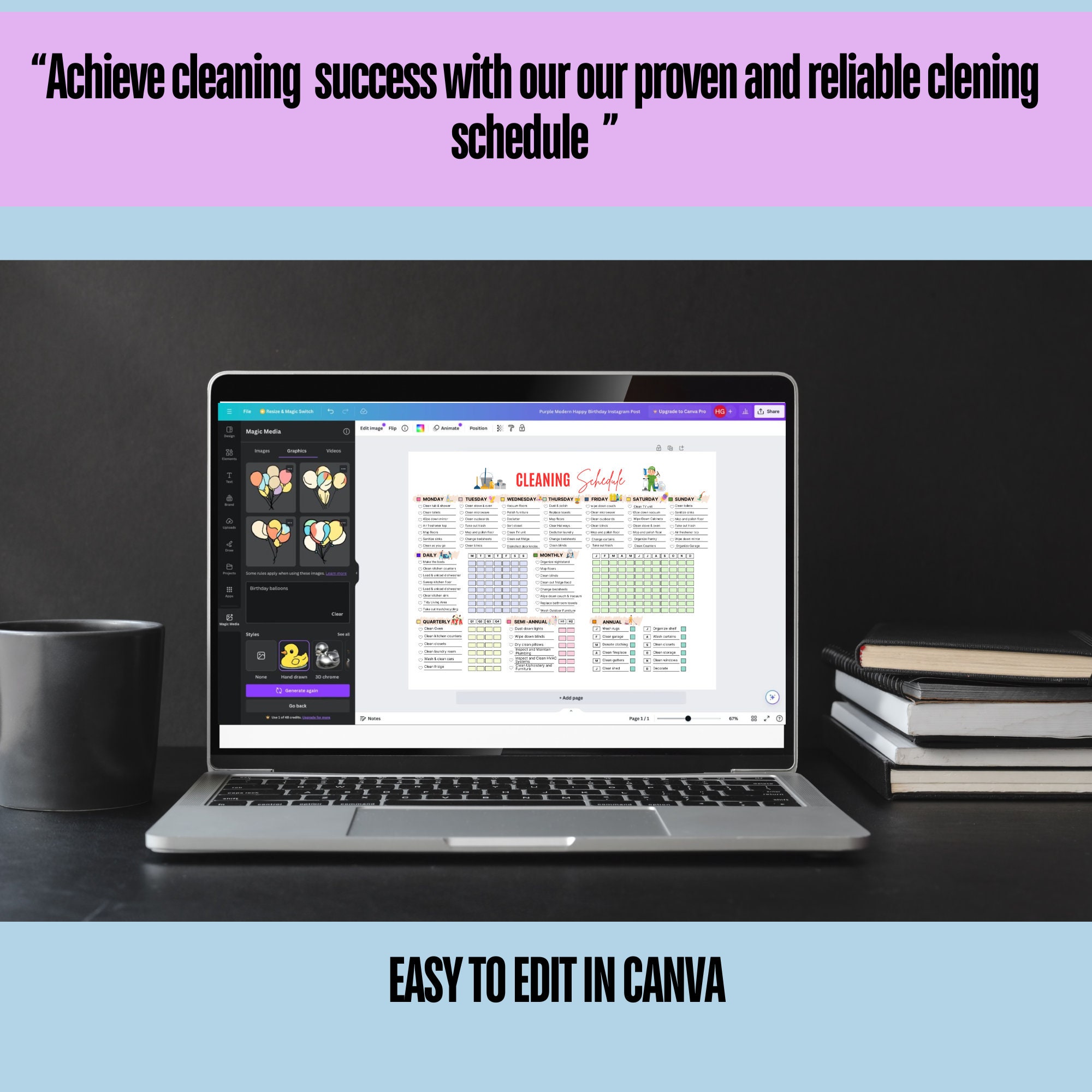 EDITABLE Cleaning Planner, Cleaning Checklist, Family Kids Chore Chart ...
