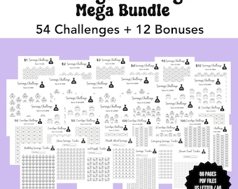 Ultimate Savings Challenge Bundle, Money Savings Challenge, Savings Tracker Printable, A6 Money Saving Challenge Printable,  Saving funds