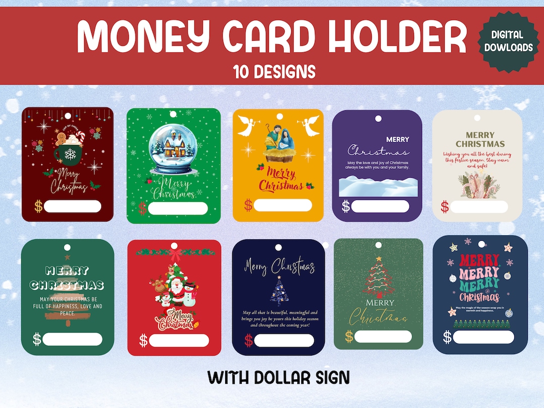 Christmas Money Card Holder, Christmas Money Card PNG, Money Card PNG