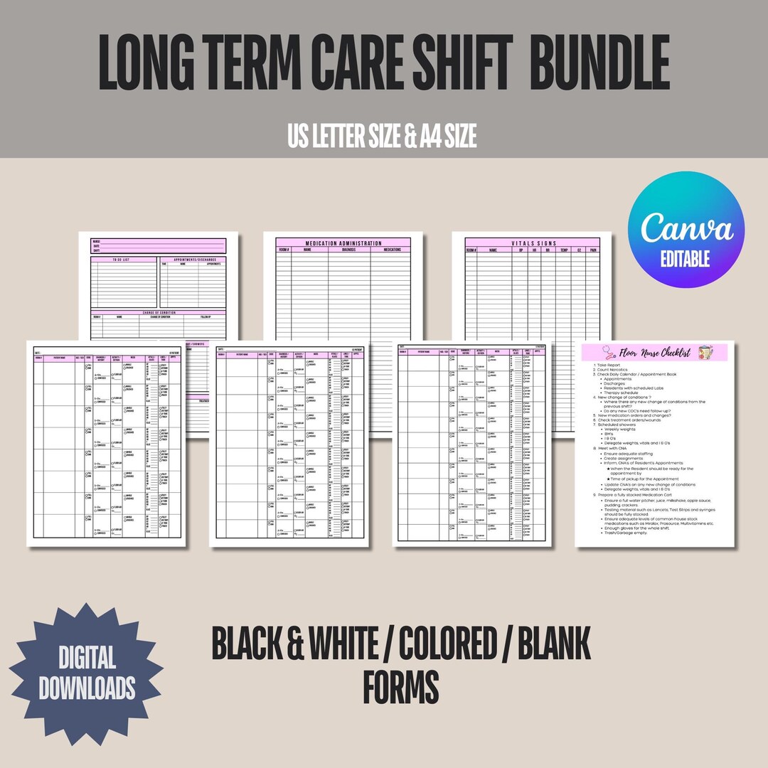 LTC 看護師向け長期ケア シフト オーガナイザー、長期ケア シフト、長期ケア レポート シート オーガナイザー、LTC プランナー、LTC  オーガナイザー - Etsy 日本
