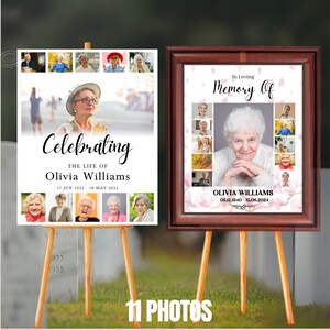 Editable Funeral Photo Collage Template, Celebration of Life Canva Template, Memorial Poster Size Template, Funeral Welcome Sign Template