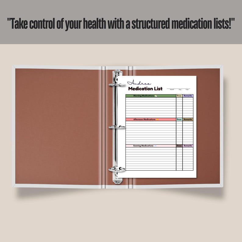 Medication Supplement List Tracker, Printable Medication Schedule ...