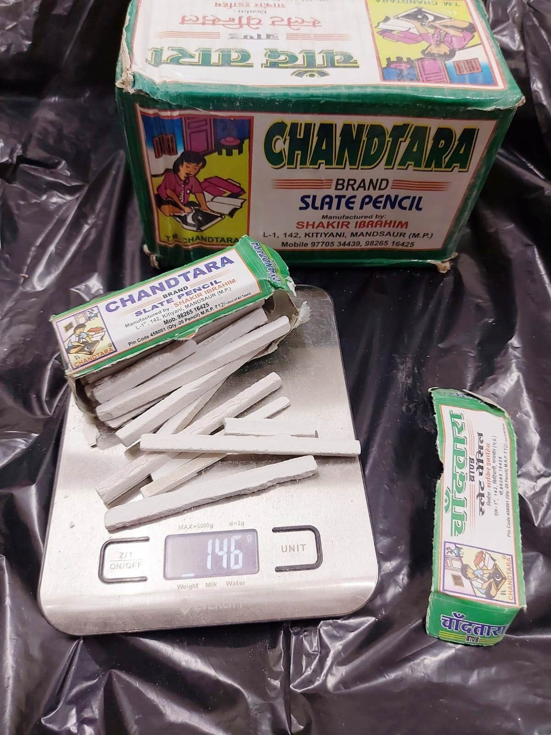 1 Kilo Chandtara Green Brand Saleti Slate Chalk Pencil Organic Indian