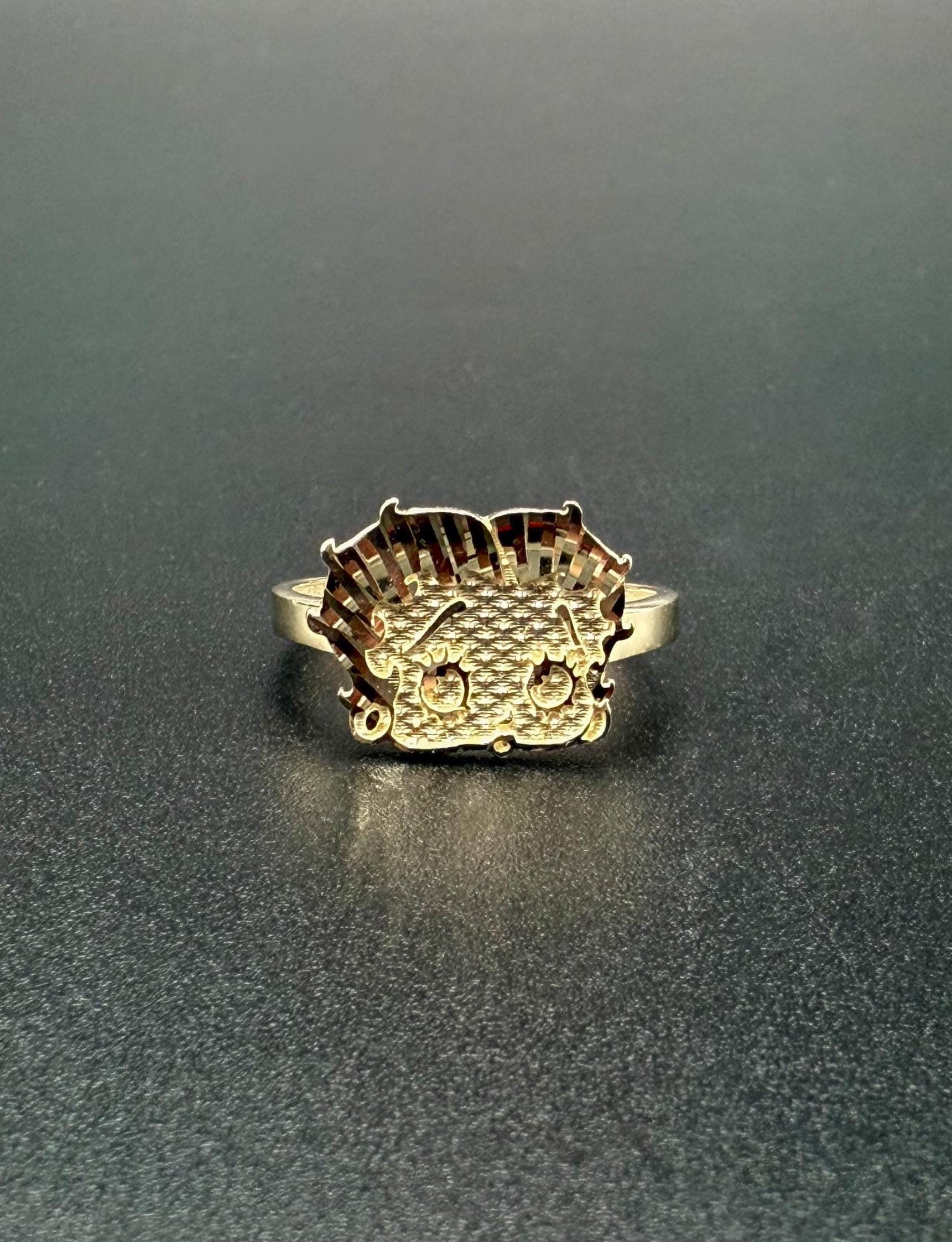 10k Solid Gold Betty Boop Ring/ Y2K / Sassy Betty Boop / Gift