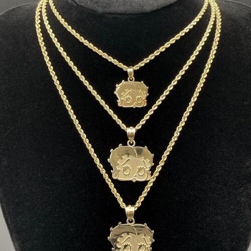 10k Solid Gold Betty Boop Pendant Necklace - Plain Version/ Y2K / Betty Boop Sassy Pendant / Gift