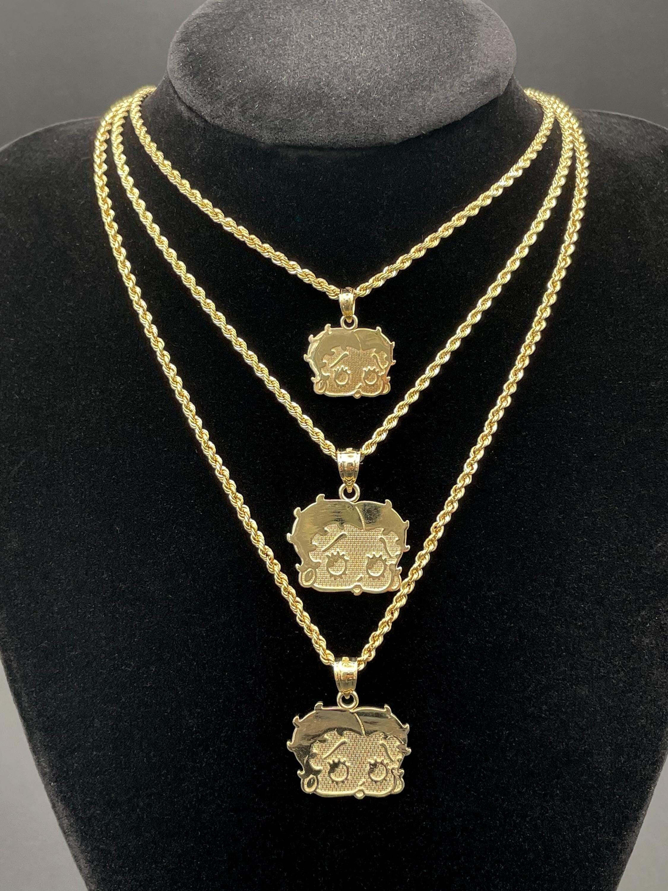 スクール Buy 10k Solid Gold Betty Boop Pendant Necklace - Plain