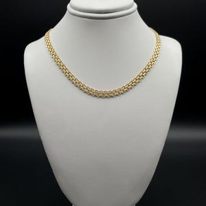 14k Solid Gold Bismark Chain Necklace