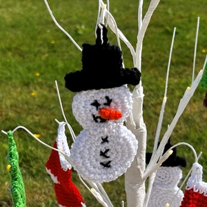 Crochet Snowman Hanging Tree Ornament