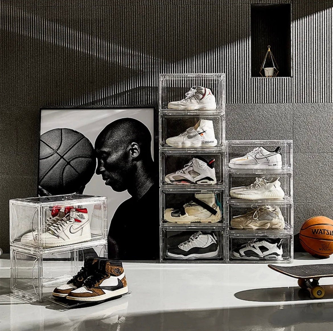 Large Capacity Transparent Side Open Shoe Box Basketball Shoes