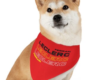 Formula 1 Charles Leclerc Dog Bandana Collar Charles Leclerc F1 Pet Accessories Scuderia Ferrari F1 Merch Tifosi Formula One Racing Inspired