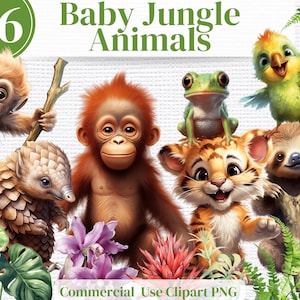 Animales de la selva Clipart PNG, Acuarela del bosque Animales bebés Png, PNG transparentes, Uso comercial