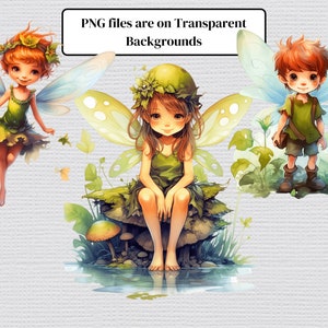 Garden Pixies / Fairy Watercolor Png Clipart Bundle - 24 Individual ...