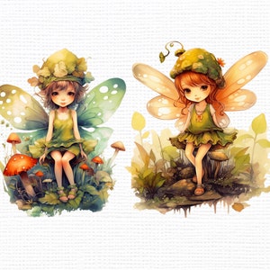 Garden Pixies / Fairy Watercolor Png Clipart Bundle - 24 Individual ...