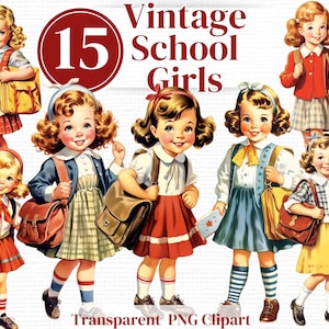 Retro Back to School Png Clipart-Watercolor Teacher Educational Bundle (B)-  Junk Journals Invitations Sublimation etc