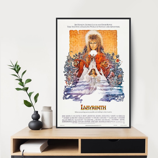 1986 Labyrinth Movie Poster Print David Bowie Jareth Sarah Magic Dance  Art Wall Room Decor Canvas Poster