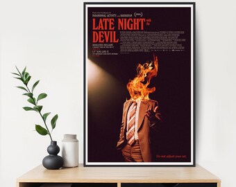 Póster de película Late Night with the Devil 2024, arte, decoración de pared para habitación, lienzo, póster sin bordes