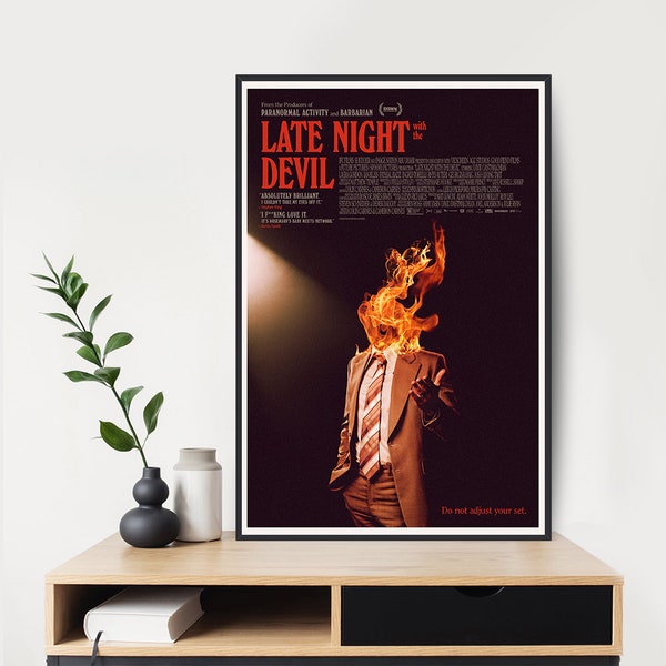 Late Night with the Devil 2024 Movie Poster Art Movie Wall Room Decor Canvas Border-less Poster