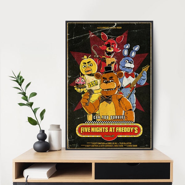 Five Nights at Freddy's 2023 Movie Poster New Released Hot Poster Art Movie Wall Room Decor Canvas Poster