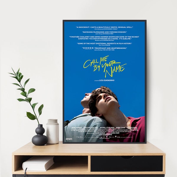 Call Me By Your Name Movie Poster  Armie Hammer, Timothee Chalamet Art Movie Wall Room Decor Canvas Poster