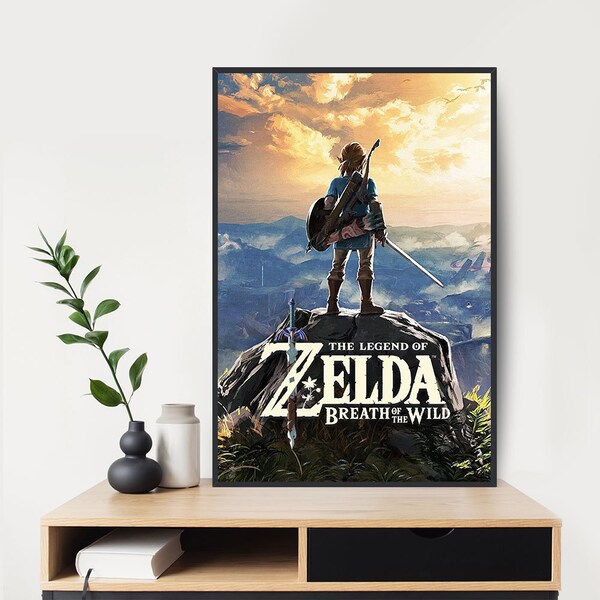 The Legend of Zelda Breath of the Wild Switch Poster Kunst Raum-Wand-Dekor Leinwand Plakat Geschenk