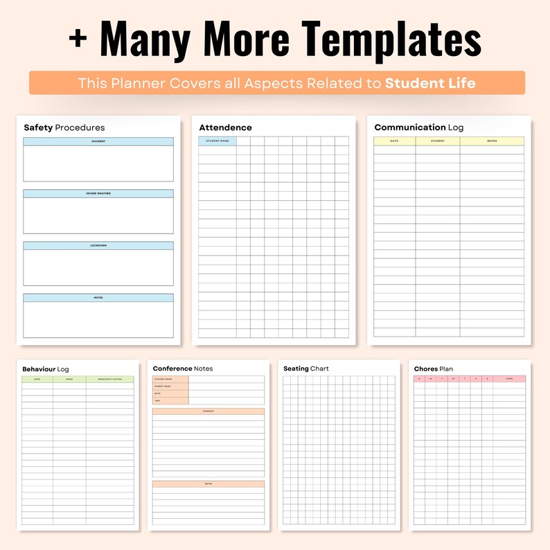 Printable Student Planner Bundle, Study Planner Bundle, Academic ...