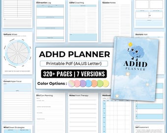 Adhd Planner Adult, Adhd Planner Printable, ADHD Productivity Planner, adhd digital download, adhd daily planner, adhd life planner PDF