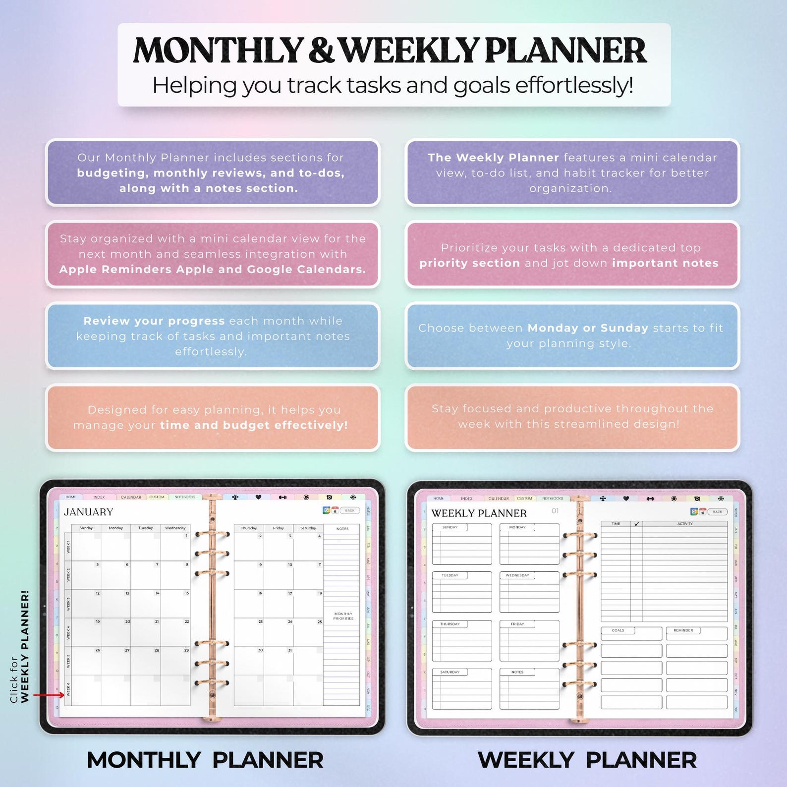 All in One Digital Planner 2025 2026 2027, Digital Planner, Digital ...