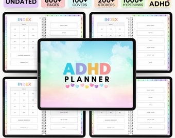 ADHD Digital Planner, Undated Planner, iPad Planner, Adult ADHD Planner, ADHD Planner, GoodNotes Planner, Purple Science Based Adhd Planner