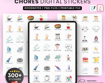 House chore Goodnotes stickers | personal chore digital stickers| home | house wife | noteshelf | ipad planner stickers precropped, Cleaning
