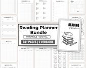 Book Reading planner bundle printable,Reading planner 2025,printable reading challenge,Book review log book,Monthly Reading journal minimal