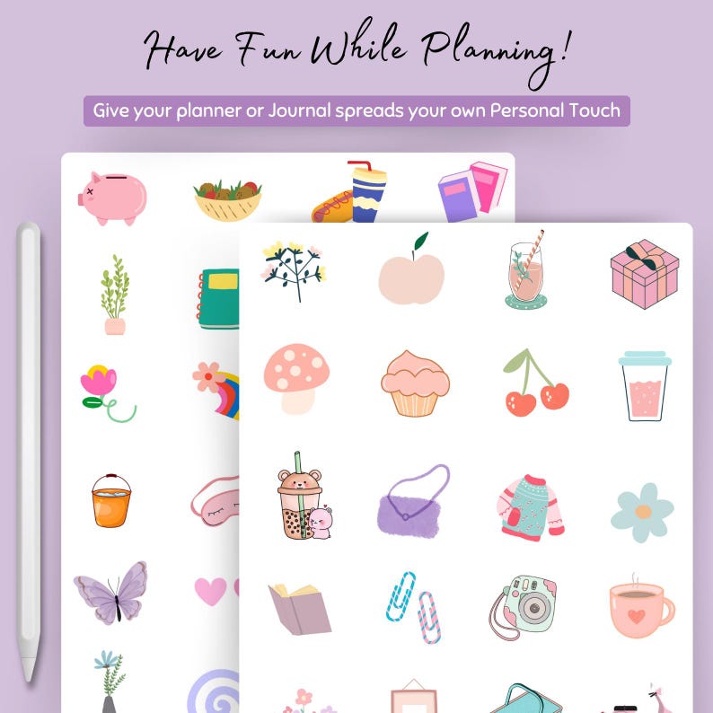 Planner Digital Stickers for Goodnotes | 230+ Cute Pastel Aesthetic ...
