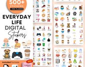 500+ Everyday Digital Stickers for GoodNotes | Pre-Cropped PNG Stickers | Life Planner Stickers